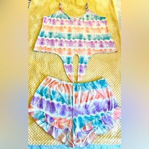 Women’s “Secret Treasures” Pastel Tie Dye Pajama Set